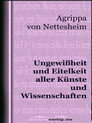 cover image of Ungewißheit und Eitelkeit aller Künste und Wissenschaften